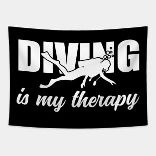 Diving Is My Therapy – Scuba Diver Tapestry