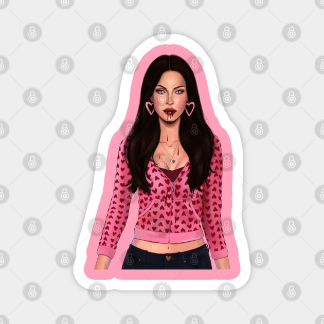 Jennifer’s Body Hearts y2k Check Magnet by thelamehuman