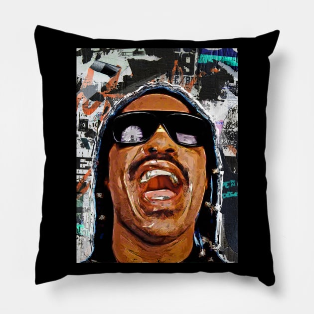 Stevie wonder pop art Pillow by PrintstaBee