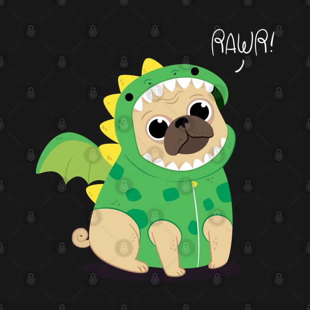 Pug Rawr by Mako Design 