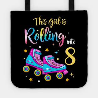 Rolling Into 8 Years Skating Birthday Roller 8Th Skate Tote