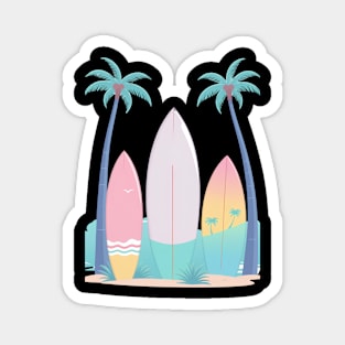 Surfboard with Palm Trees Magnet