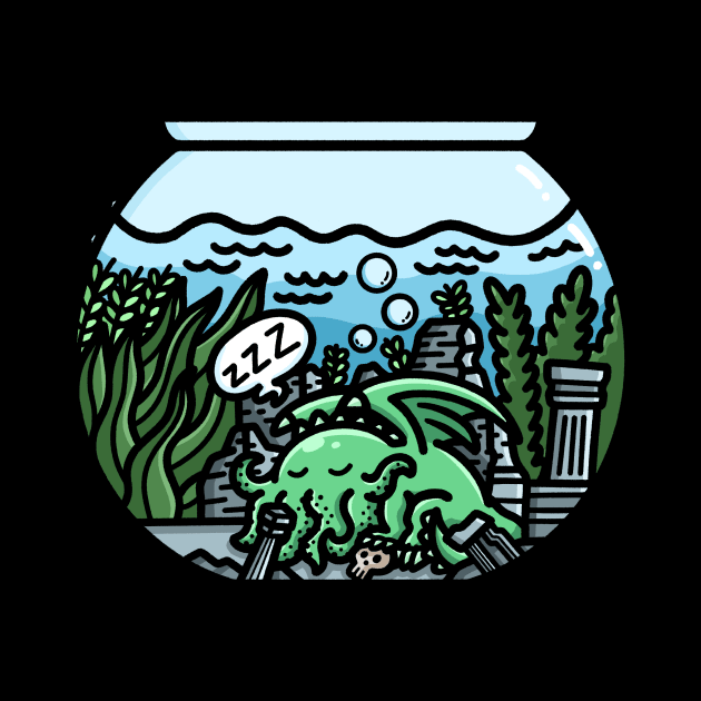 Cthulhu's Fishbowl Dream: A humorous take on the Great Old One by Holymayo Tee