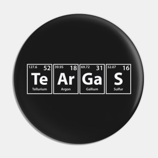 Teargas (Te-Ar-Ga-S) Periodic Elements Spelling Pin