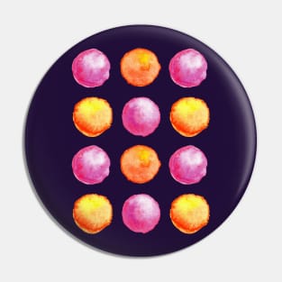 Juicy Watercolor Pink And Orange Spheres Pattern Pin