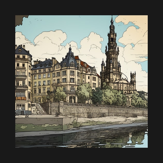 Dresden city drawing by ComicsFactory