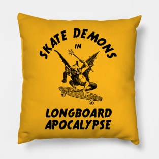 Skate Demons in Longboard Apocalypse Pillow