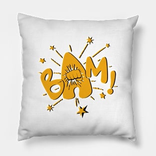 Bam Comic Graphic - Orange Pillow