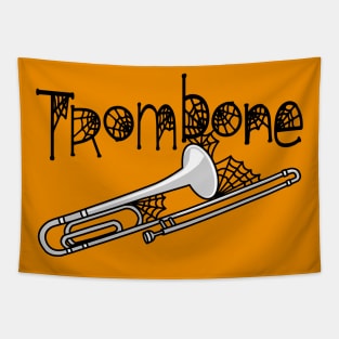 Trombone Halloween Cobwebs Tapestry