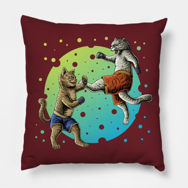 fighting cats Pillow by Mako Design 