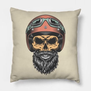 biker skull Pillow