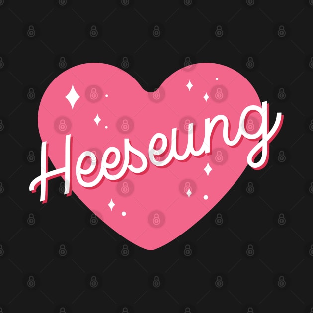 Enhypen Heeseung text pink sparkling heart | Morcaworks by Oricca