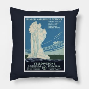 Vintage Yellowstone National Park Old Faithful Pillow