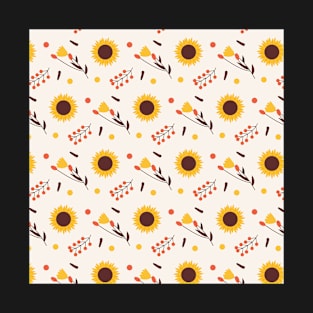 Sunflower Print Design T-Shirt