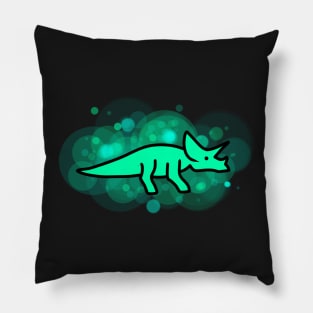 Turquoise Triceratops Rainbow Dinosaurs Series Pillow