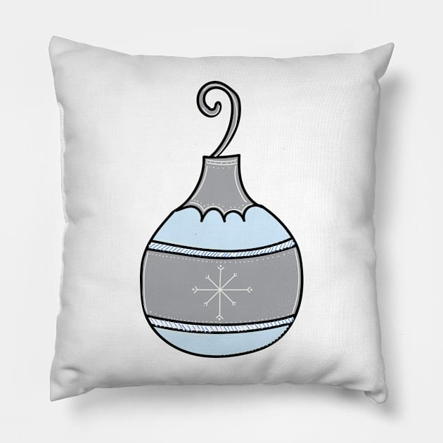 Whimsical Holiday Ball Ornament Illustration Pillow by Angel Dawn Design