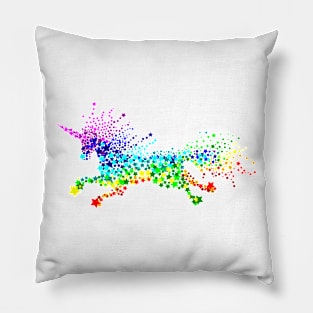 Extremely Starry rainbow Unicorn Pillow