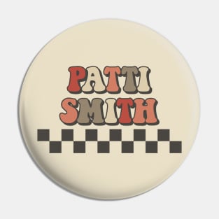 Patti Smith Checkered Retro Groovy Style Pin