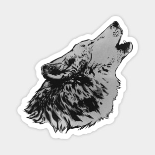 Howling Gray Wolf Magnet