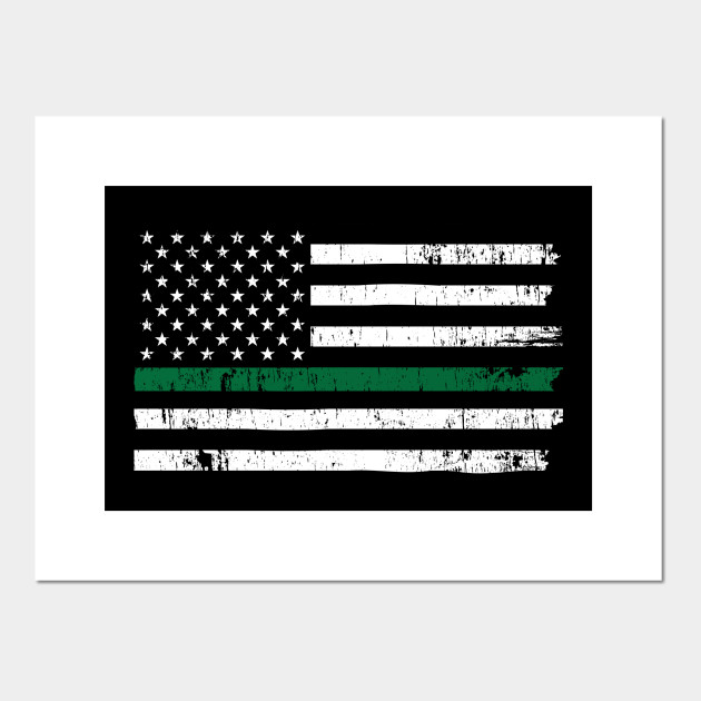 Thin Green Line Distressed Usa Flag For Border Patrol And Military Border Patrol Posters And Art Prints Teepublic