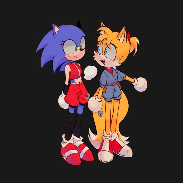 Sonic and Tails genderbend by Jacocoon