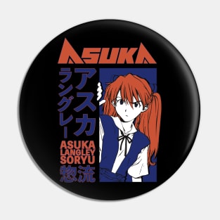 Asuka Langley Eva Japanese Aesthetics Red Blue Pin