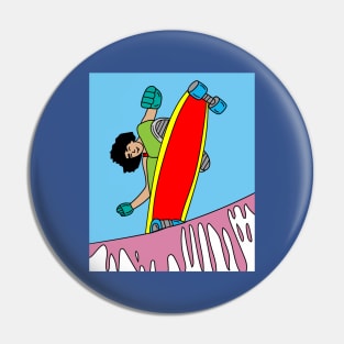 Retro Skateboarder Pin