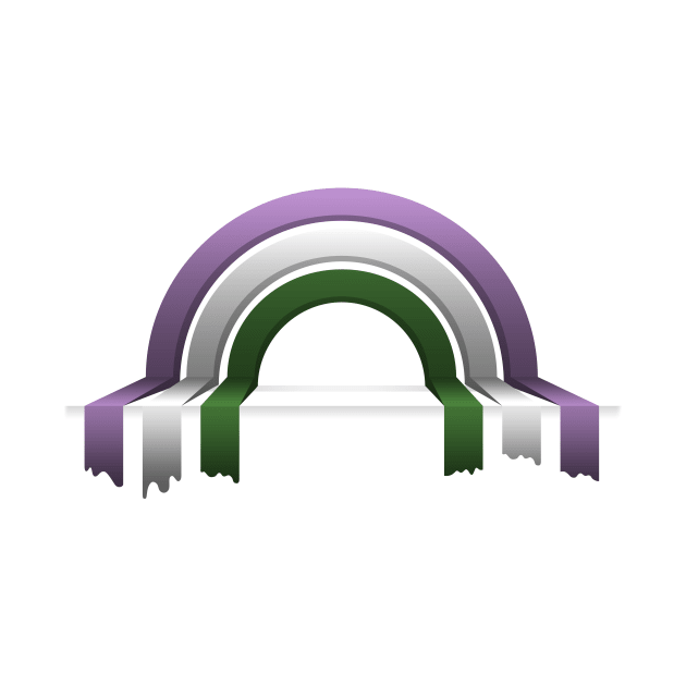 Genderqueer  Pride Flag 3D Drip Rainbow Design by LiveLoudGraphics