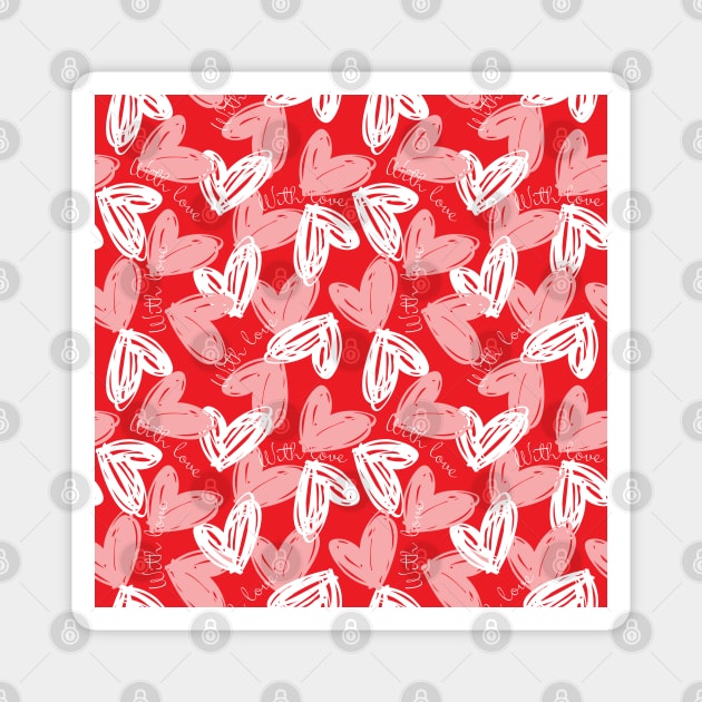 Doodle Heart Pattern for your Valentine Magnet by Eskitus Fashion