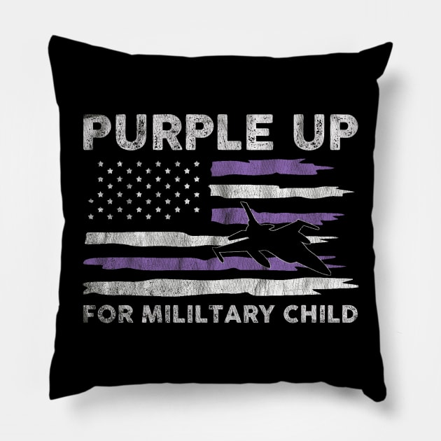 Purple Up For Military Kids Military Child Month Pillow by Zimmermanr Liame