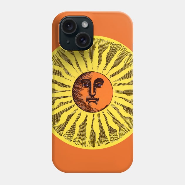 Vintage Sun, Renaissance Era Celestial Sunshine Phone Case by MasterpieceCafe