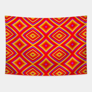 Bright Orange Diamond Pattern Tapestry