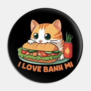 Cat Eating Banh Mi Pin