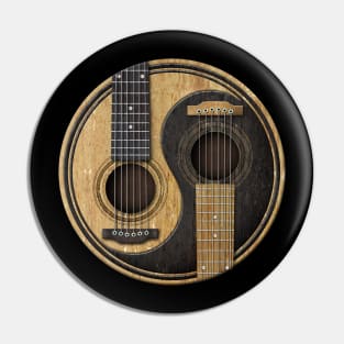 Old and Worn Acoustic Guitars Yin Yang Pin