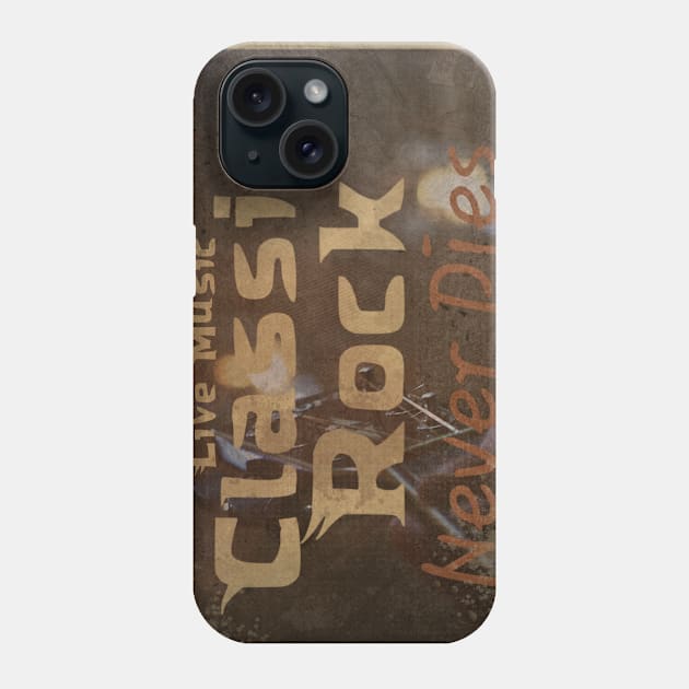 classic rock never dies vintage music poster Phone Case by SpaceWiz95