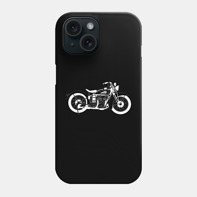 Indian Scout White Outline Phone Case by kindacoolbutnotreally