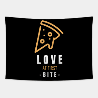 Pizza - Love at First Bite - Pizza Lovers Gift Tapestry