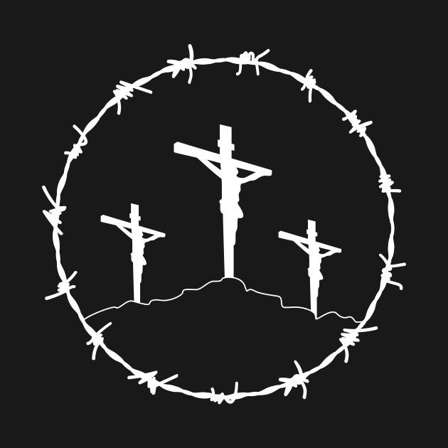 Golgotha Crucifixion Barbed Wire Hardcore Punk by thecamphillips