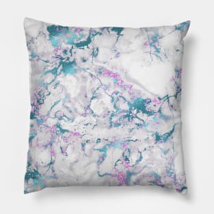 Marble Pattern Aesthetic Purple Blue Teal Pillow