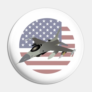 American F16 Jet Fighter Pin