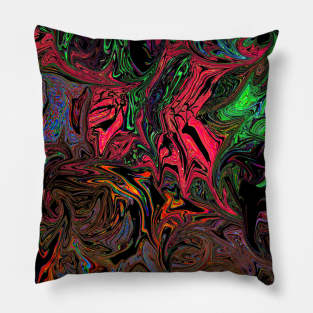 Liquid Graffiti Red Pillow