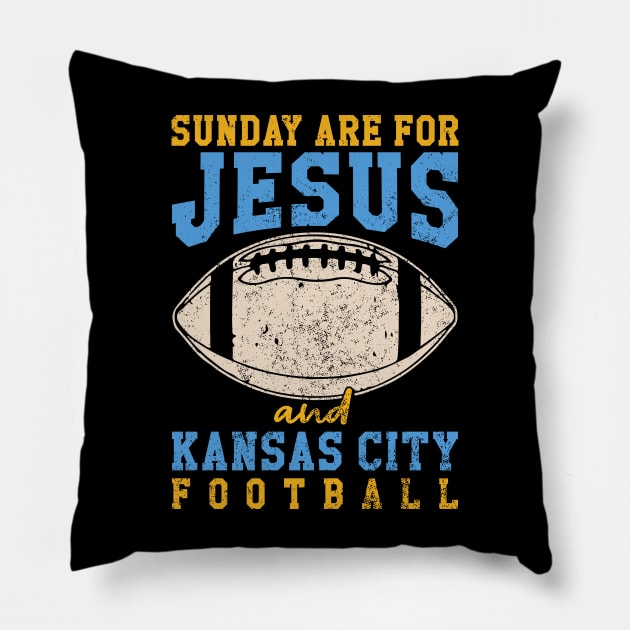 Sunday Are For Jesus And Kansas City Football KC Chiefs Football Pillow by Nichole Joan Fransis Pringle