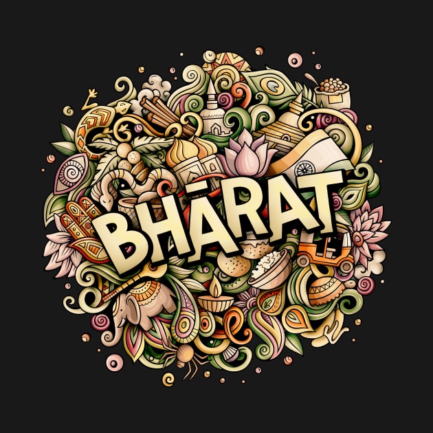 Bharat Love - Bharat All Together - Indian Cultural Symbols by 3dozecreations