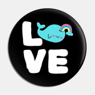 Love Rainbow Whale Pin