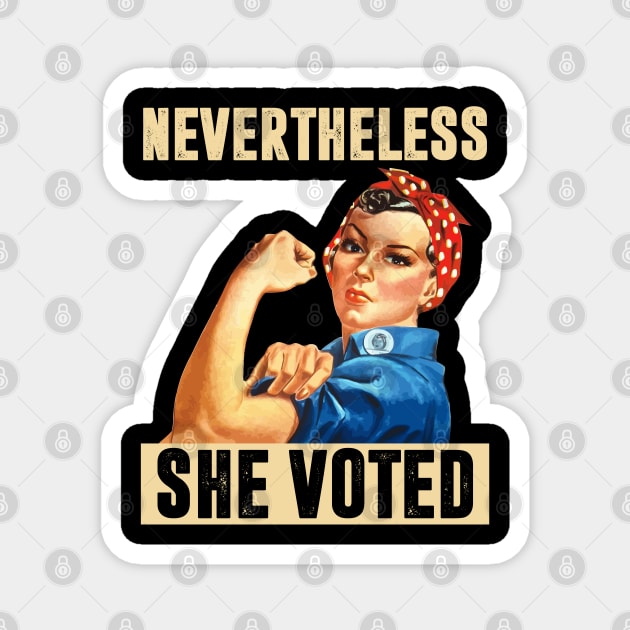 Nevertheless She Voted Feminist 2020 Men Women Magnet by springins