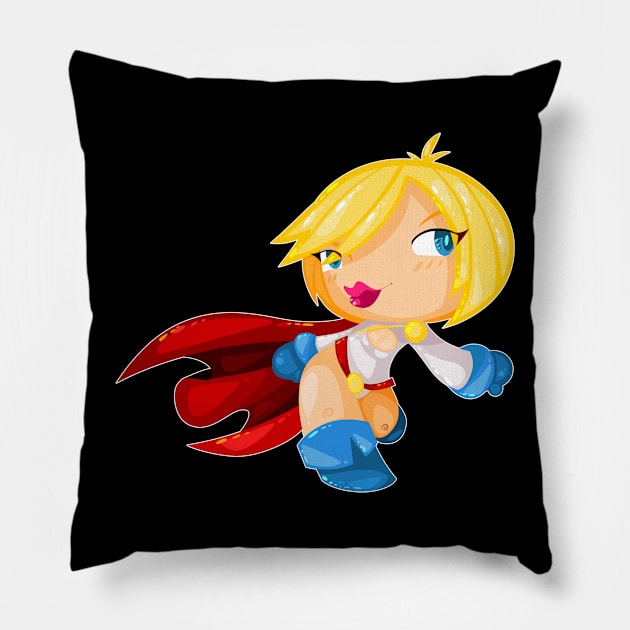 Power Girl Pillow by vancamelot