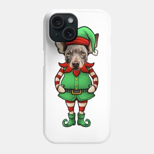 Funny Christmas Elf Hairless Terrier Dog Phone Case