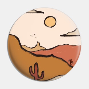 Desert Canyon Warm Colors Mountains Minimal Pin