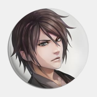 Grey Hair Anime Boy Pin