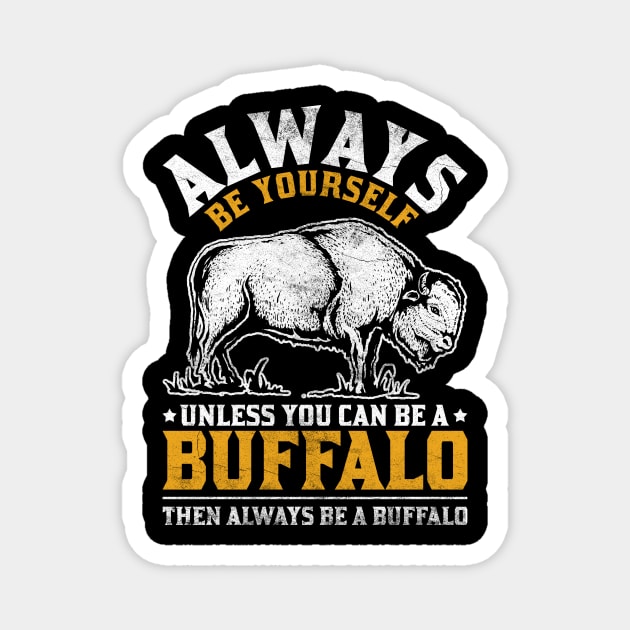 Bison Retro Wildlife Buffalo Magnet by shirtsyoulike